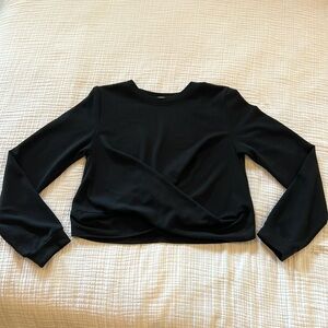 Zara Lightweight Twist Front Cropped Sweatshirt, Reversible, medium